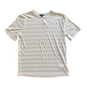 Express T-shirt Top Women's Size XS NWT Short Sleeve White With Gold Stripes